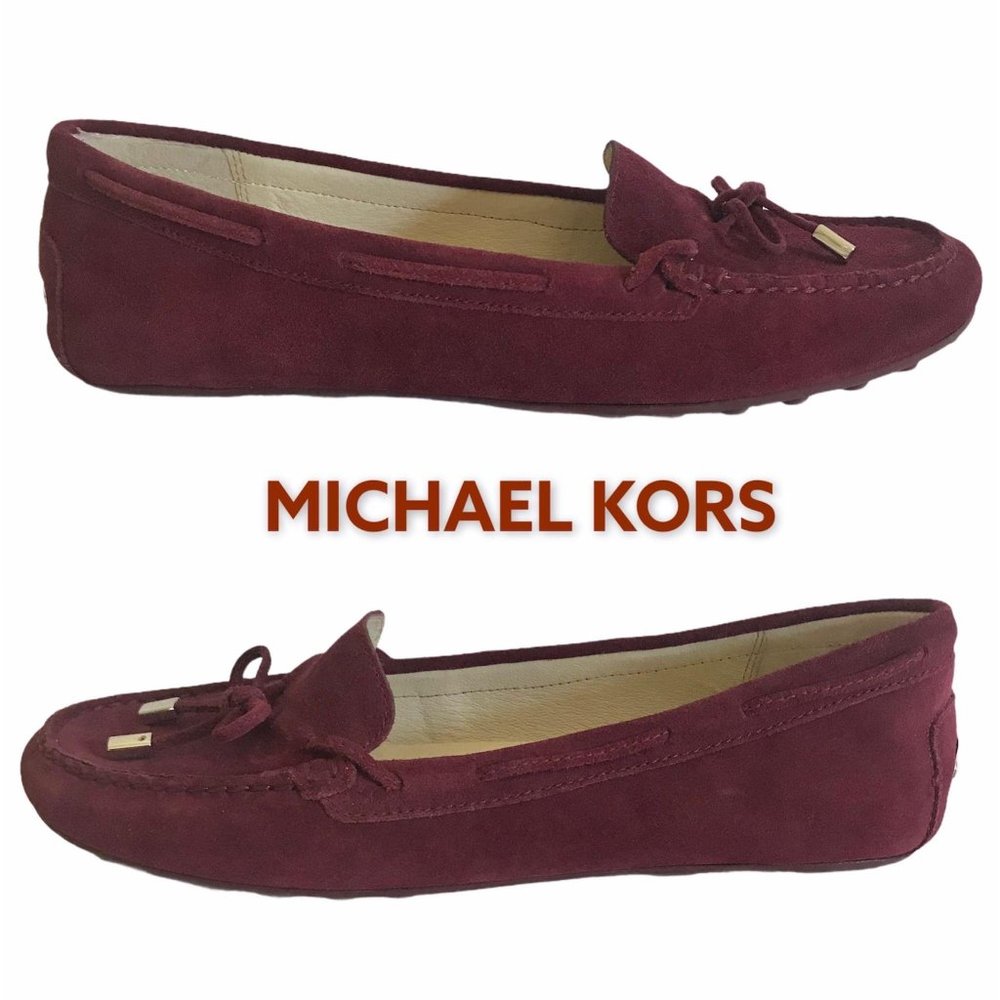 MICHAEL KORS Daisy Moc burgundy Merlot Suede Loafer